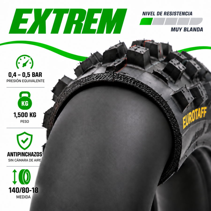 Mousse Trasero Antipinchazos Eurotaff EXTREME Super Soft 140/80-18