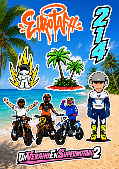 PACK: PEGATINAS + [DROP 003 / EDICIÓN LIMITADA] CAMISETA OVERSIZED UN VERANO EN SUPERMOTARD 2