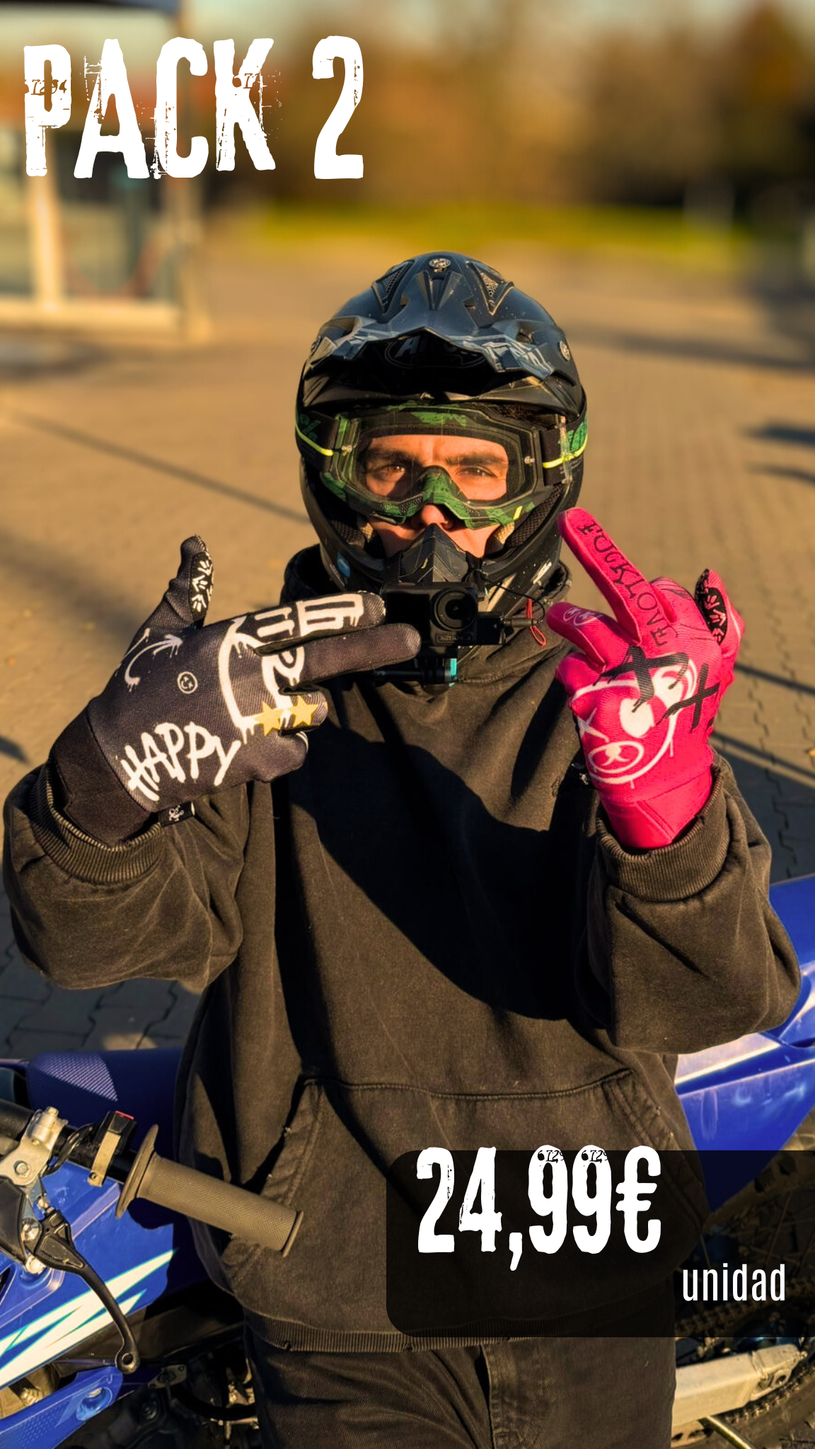 PACK 2 GUANTES (ROSA + NEGRO)