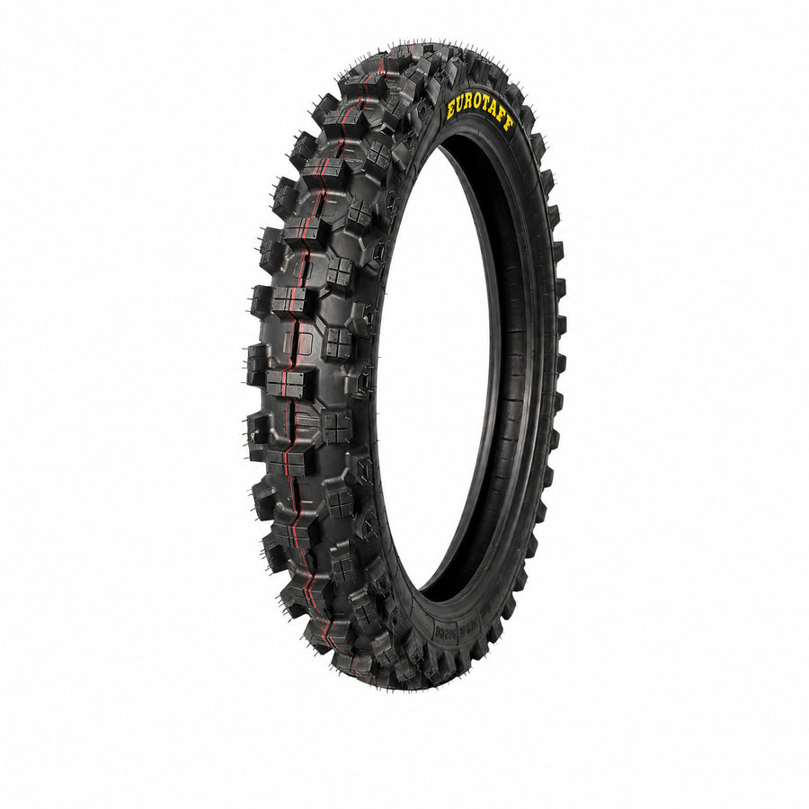 Neumático trasero motocross Eurotaff MTS252 100/90/19 — vista en tres cuartos