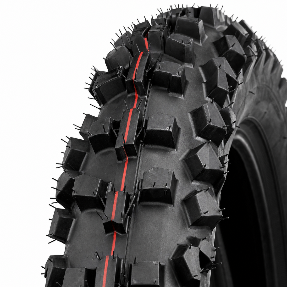 Neumático delantero enduro Eurotaff TS180 90/90-21 — macro del dibujo de la banda de rodadura
