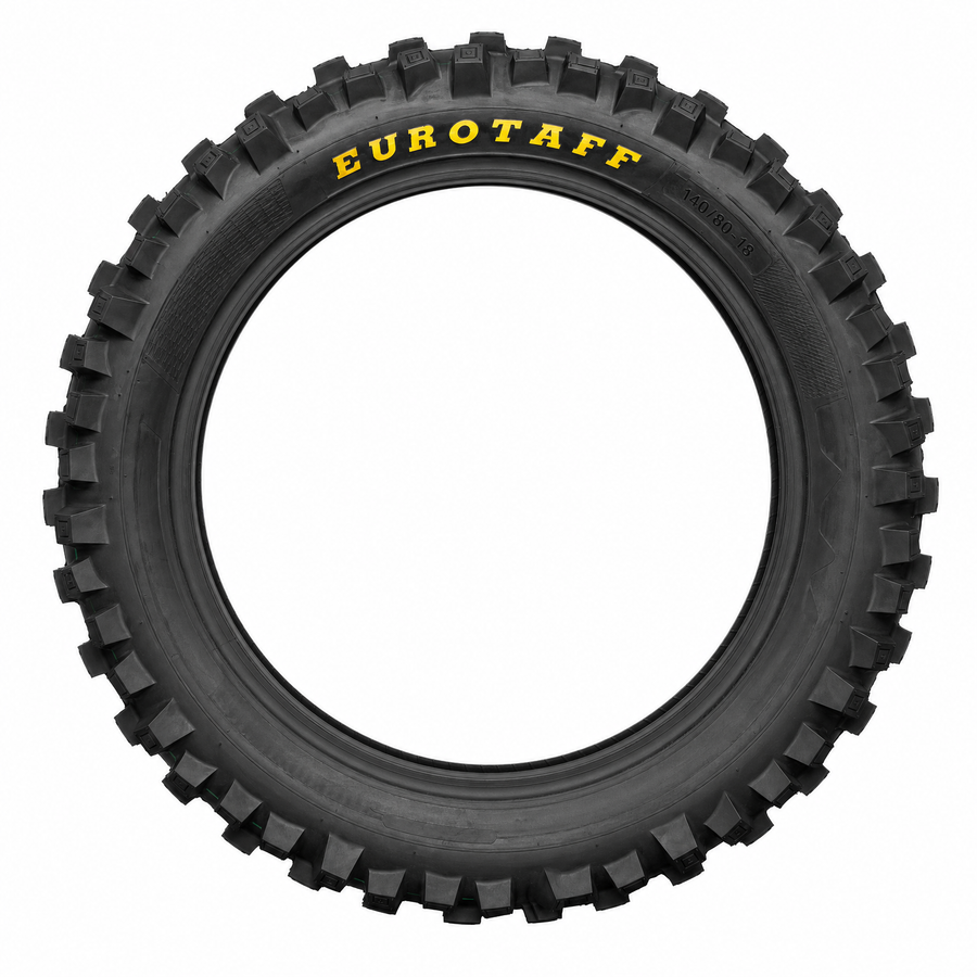 Neumático trasero enduro Eurotaff TS210 Soft 140/80/18 — vista lateral del flanco sobre fondo blanco